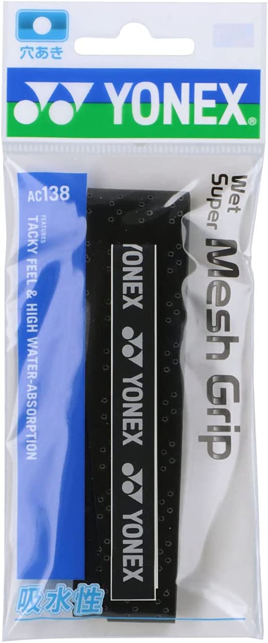 売れ筋ランキングもYONEX(ヨネックス)ウエットスーパーメッシュグリップ１本入ブラック AC138-007-6SET ガット 