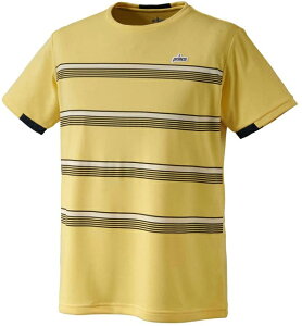 【送料無料】【3500円均一】【廃番メル】prince(プリンス)細見え効果 半袖 テニス ウェア メンズ ゲームシャツ イエロー MS1011-072【21★】