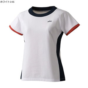 【送料無料】【4000円均一Lサイズのみ】【廃番メル】prince(プリンス) 遮熱 吸汗速乾 半袖ウェア レディース・ウィメンズ テニス ゲームシャツ 日本バドミントン協会審査合格品 ホワイト WF2084