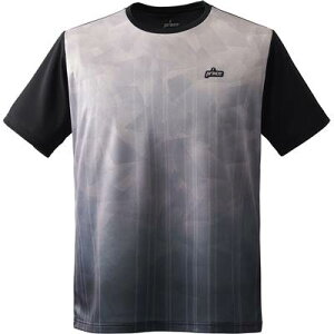 【送料無料】【4500円均一】【廃番メル】prince(プリンス) メンズ テニス ウエアー 吸汗速乾 半袖 ゲームシャツ UVカット ブラック TMU191T-165 【24☆】