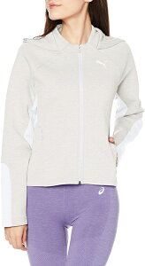 【送料無料】【4500円均一】【廃番メル】puma(プーマ) スポーツウェア 長袖ジップアップ レディース・ウィメンズ EVOSTRIPE フーデッドジャケット プーマホワイト 585224-19 【21☆】