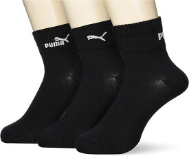 【送料無料】【廃番】puma（プーマ）3足組 靴下メンズ 紳士3P無地QTブラック 2823153-02【23☆】