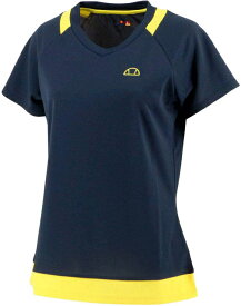 【送料無料】【5000円均一　Mサイズのみ】【廃番メル】ellesse(エレッセ)VNゲームシャツ レディース ウィメンズ テニス用 半袖 Tシャツ 　ネイビー EW00123ZT-NY-M【21☆】