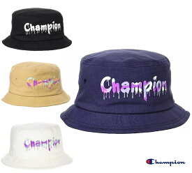 【送料無料】【約58cm】Champion(チャンピオン) 帽子 コットン ユニセックス メンズ レディース バケットハット ペイントロゴ コットンツイル コットン素材 ハット暑さ対策 UV対策 熱中症対策 ハット 187-0201【23☆】