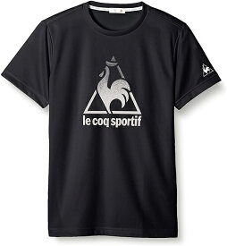 【送料無料】【3500円均一　Mサイズのみ】【廃番】le coq sportif（ルコック）吸汗速乾 テニス ウェアメンズ 半袖シャツブラック QTMQJA06-BLK-M【21★】