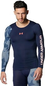 【送料無料】【3500円均一】【廃番】UNDER ARMOUR(アンダー アーマー) 抗菌防臭 長袖 インナーシャツメンズ ヒートギアコンプレッションL/Sシャツミッドナイト ネイビー 1381355-410【24☆】