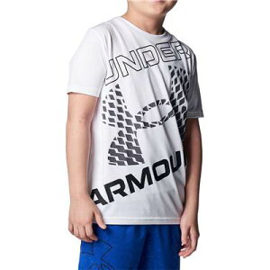 【送料無料】【2500円均一】【廃番追メル】UNDER ARMOUR(アンダー アーマー)スーパービッグロゴS/S Tシャツ ジュニア  ホワイト×ブラック 1384684-100【24☆】