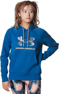 【送料無料】【4500円均一 MDサイズのみ】【廃番】UNDER ARMOUR(アンダーアーマー) 吸汗速乾 起毛 長袖パーカーレディース ウィメンズ フリースプリントプルオーバー FDバーシティブルー 1381240-42