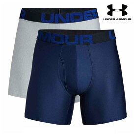 【送料無料】UNDER ARMOUR(アンダーアーマー) メンズ ボクサーパンツ 2枚組 UA Tech 6インチ 2枚セット メンズ ボクサー ショーツ ストレッチ スポーツ インナーにも ua04-1363619-408 S M L XLネイビー グレー　【22☆】