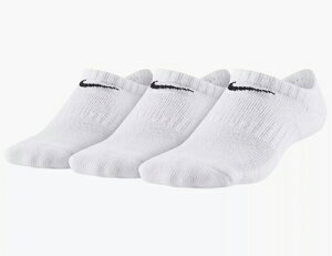 【送料無料】【まとめ買いがお得!】【23-25cmのみ】【廃番】NIKE(ナイキ) キッズ・ジュニア 3P YA パーフ クッション ノーショウ ソックス ホワイト SX6843-100 【19☆】