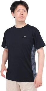 【送料無料】【4000円均一】【廃番メル】 prince(プリンス) ゲームシャツ メンズ ユニセックス テニス バドミントン 吸汗 速乾 UPF50+ 半袖シャツ アクティブウェア ブラック MS4016-165【24☆】