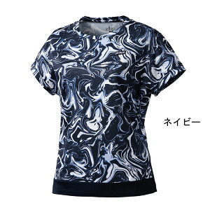 【送料無料】【4000円均一】【廃番メル】prince(プリンス) 吸汗速乾 遮熱 半袖 ウェア レディース・ウィメンズ テニス バドミントン ゲームシャツ ネイビー WS3059-127【23★】