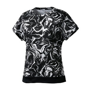 【送料無料】【4000円均一 Lサイズのみ】【廃番メル】prince(プリンス) 吸汗速乾 遮熱 半袖 ウェア レディース・ウィメンズ テニス バドミントン ゲームシャツ ブラック WS3059-165-L【23★】