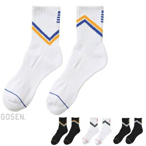 【送料無料】【まとめ買いがお得!】【2足以上で】GOSEN(ゴーセン)  ミドルソックス メンズ ユニセックス 抗菌防臭 靴下 メンズ ユニセックス テニス バトミントン 高機能ソックス 25-28cm F251