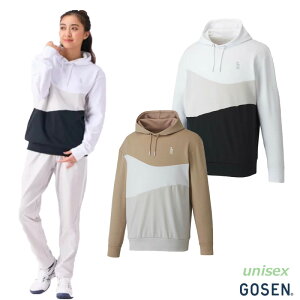 【送料無料】【10000円均一】GOSEN(ゴーセン) バドミントン 裏起毛 ストレッチパーカー メンズ・レディース・ユニセックス フーディー 軽量保温  W2442【25★】