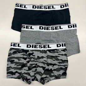 【送料無料】【5000円均一　XSサイズのみ】【廃番】DIESEL(ディーゼル) 3枚組 下着メンズ ボクサー パンツブラック×グレイ×グレイ CKY3-RHASO-E4111-XS【23☆】