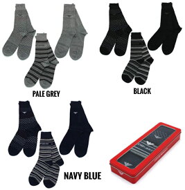 【送料無料】EMPORIO ARMANI （エンポリオアルマーニ）メンズ ソックス 3足組 靴下メンズ・ユニセックス ビジネスソックス S~L ワンサイズ フリーサイズ アルマーニ ワンポイント グレー ネイビー ブラック 302402-7A283【22☆】