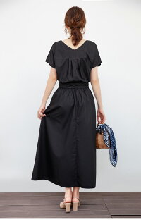 楽天市場 ワンピース レディース マキシ丈 ロング丈 おしゃれ 可愛い ブラック メール便 春夏新作 M L Xl 638 Bh43b 予約販売 15 日 送料無料 メ込 La Gemme ラジエム