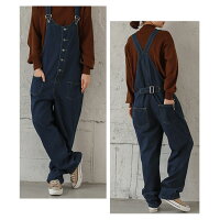 サロペットレディースオールインワンデニムフロントボタン楽ちん大人可愛いトップスボトムスゆったりつなぎおしゃれメール便2019春夏新作M/L/XL【lgww-ah0123】【予約販売:7月30日入荷予定順次発送】【送料無料】メ込