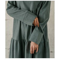 コーディロイティアードワンピースワンピースロングレディース長袖マキシ丈ロング丈フレアフリル体型カバー大人マタニティおしゃれ可愛いブラックメール便2020秋冬新作フリー【lgww-at4278】【予約販売:1月14日入荷予定順次発送】【送料無料】メ込