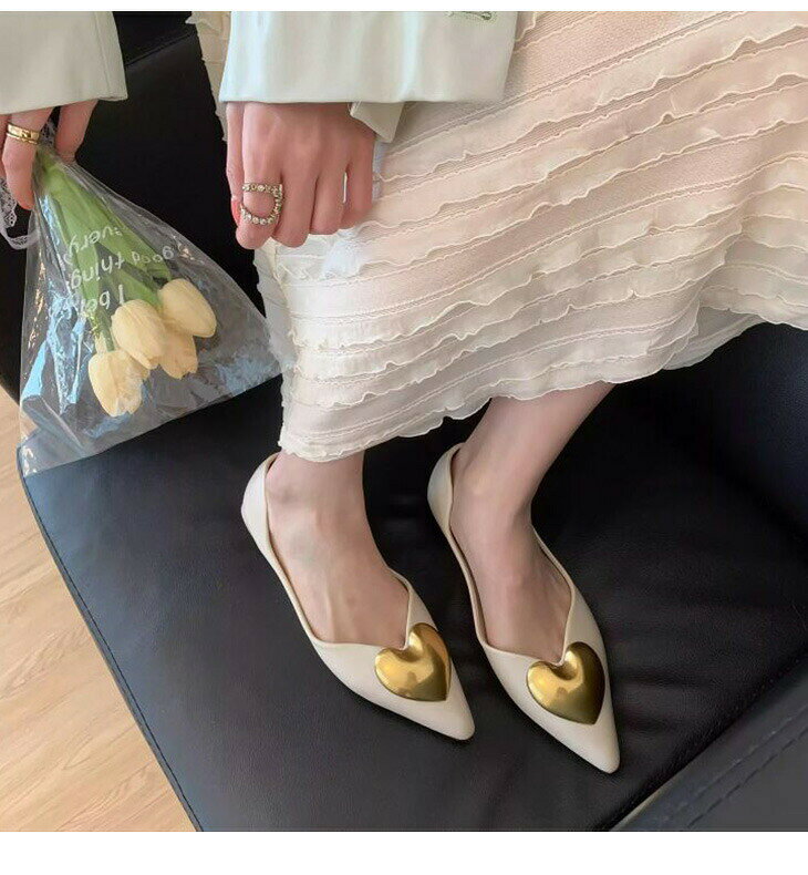 【半額クーポン対象】パンプス ハートフラットパンプス ぺたんこ ローヒール ハート 疲れない 痛くない 靴 シューズ レディース おすすめ おしゃれ ブラック トレンド 韓国ファッション 2026春夏新作 【ash308-072】【即納&予約:15-20日予定順次発送】【送料無料】60込 - メイン画像 13