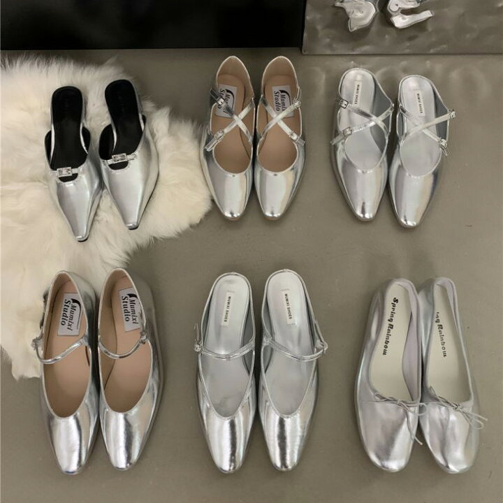 シルバー サンダル パンプス