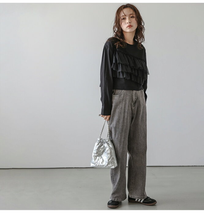 楽天市場】【半額クーポン対象】トップス Tシャツ チュール ドッキング  