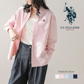 【半額クーポン対象】U.S. POLO ASSN. 別注 ロゴ刺繍 ワンポイント刺繍 オックスフォードシャツ レギュラーカラー シーズンレス コットン100％ 2026春夏新作 【lstpss26-pl005】【予約販売：2月26日入荷予定順次発送】【送料無料】メ込2