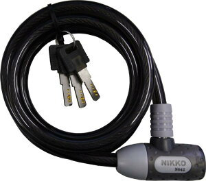 ニッコー(NIKKO) 自転車鍵 ワイヤー錠 N642W-1500 ブラック