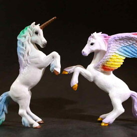 フィギュア 神話 動物 おもちゃ 置物 教育 玩具 魔法 ファンタジー ホワイト ペガサス ポニー ユニコーン エルフ 馬 シミュレート 模型 子供用 ギフト 翼 空想