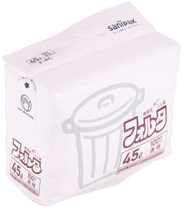 日本サニパック 環優包装フォルタ45L 透明 100枚入 F-4C