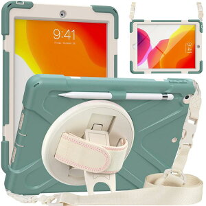 ZenRich iPad 9/8/7 P[X ϏՌ یtBt/y[/360°]X^h nhXgbv/V_[Xgbv SʕیJo[ ipad 9/8/7 10.2C` 