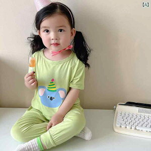子供用 キッズ パジャマ 部屋着 ルームウェア ナイトウェア かわいい プリント 柄物 赤ちゃん用品 快適 春秋 夏 上下セット ズボン パンツ