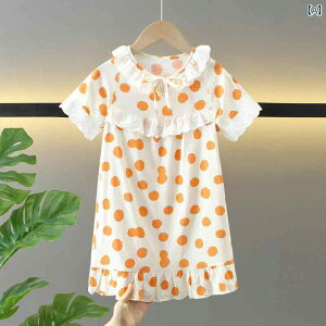 子供用 キッズ パジャマ ワンピース 部屋着 ルームウェア ナイトウェア かわいい プリント 柄物 赤ちゃん用品 涼感 夏 レース ナイトドレス 薄手