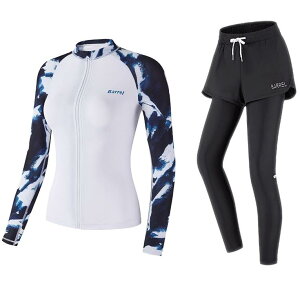 サーフスーツ 日焼け防止 速乾 レディース スリムフィット 水着 ラッシュガード ダイビング 長袖 サーフィン UVカット 防水 アウトドア スポーツウェア レジャー