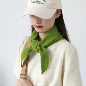 男女兼用 レトロ ウール 無地 三角 スカーフ 秋冬 ニット 小さいサイズ ネックウォーマー 暖かい 保温 レーディス メンズ