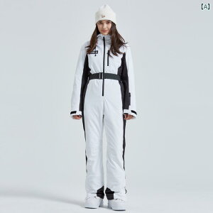 スノーボードウェア ジャンプスーツ 女性用 冬 スリムフィット スーツ スリム見せ 防水 スキー用品 防寒 防風 保温性 暖かい ワンピース アウトドア スポーツ フード付き