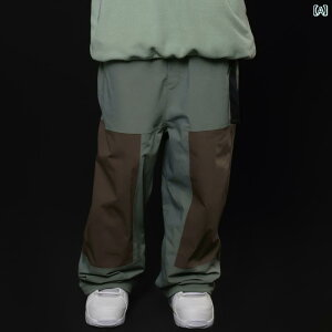 スキー ウェア 切り替え カラー パンツ 男女兼用 スノー ズボン 防水 スノーボード 長ズボン 通気性 防風性 防寒 ボーダレス デザイン ユニセックス カジュアル ワイド 太め スポーティー