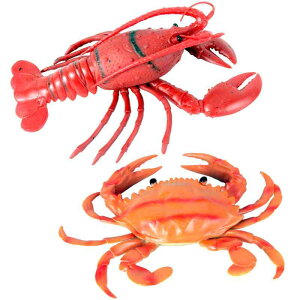 エビ カニ 海洋生物 フィギュア 模型 おもちゃ ホビー 人形 コレクション インテリア ミニチュア リアル 大きめ 音が鳴る ギフト ロブスター 子供 教育