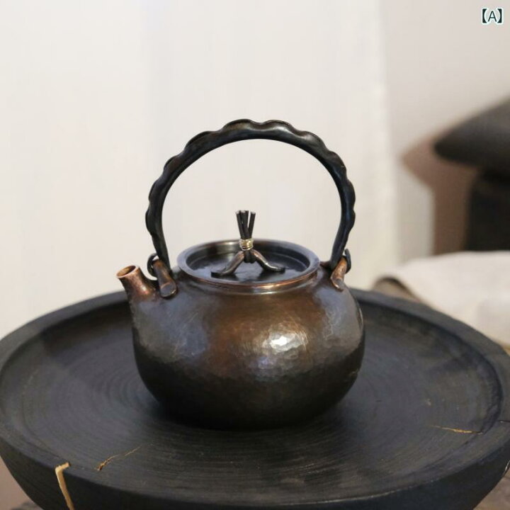 楽天市場】やかん レトロ ティーポット ミニサイズ ハンドル 急須 銅 