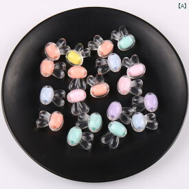 ビーズ 手芸 アクセサリー 材料 アクリル キッズ おもちゃ 知育 20ミリメートル ウサギ カラフル diy ジュエリー 手織り ブレスレット ネックレス スマートフォン チェーン ビーズ