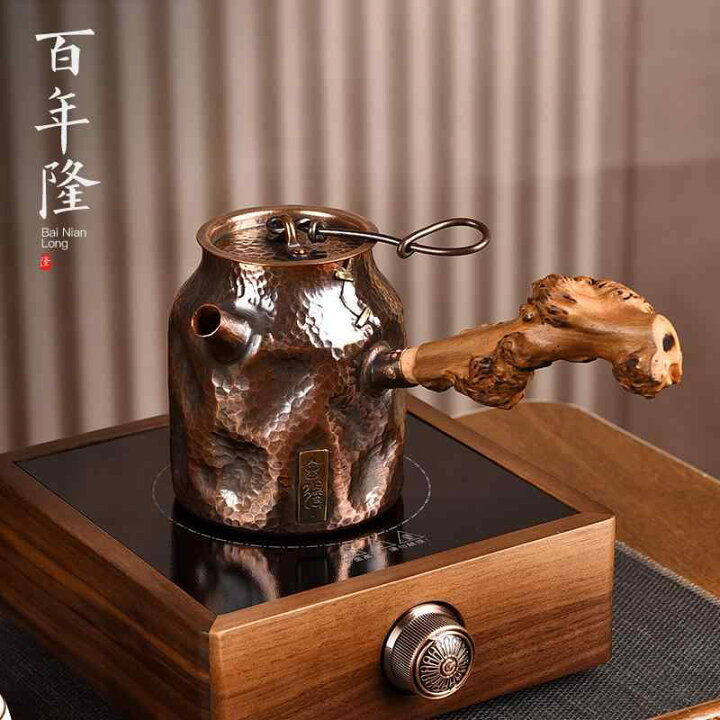 楽天市場】ケトル ティーポット 茶道具 茶器 レトロ 銅製 やかん 槌目 