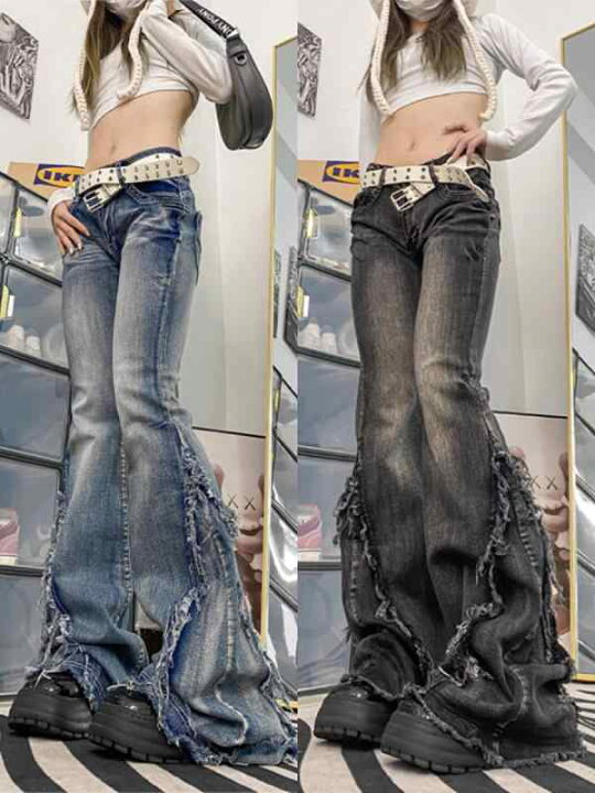 リメイクパンツ 再構築 フレア カーゴパンツ Y2K ワイド vol.263 