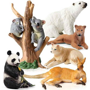 パンダ オオカミ ラクダ フィギュア 人形 ホビー おもちゃ 模型 シミュレーション 動物 リアル コレクション ディスプレイ ミニチュア 子供 コアラ カンガルー