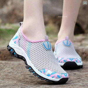 ウォーキング シューズ レディース 婦人靴 ファッション シューズ オールシーズン ワンキック レジャー スポーツ ローヒール ラウンドトゥ メッシュ 通気性