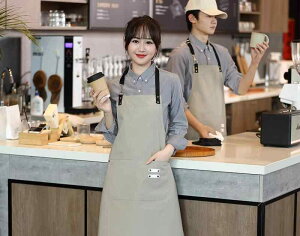 キャンパス 作業着 ワークエプロン メンズ 防水 ケータリング レストラン キッチン コーヒー ショップ 男性 女性 レディース ウェイター 喫茶店 ホーム プリント