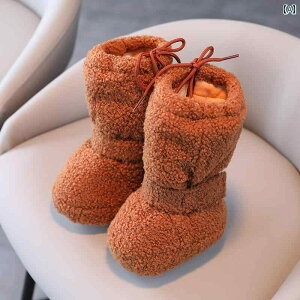 フロアシューズ ベビー シューズ ロング チューブ ハイカット 室内用 赤ちゃん 裏起毛 厚手 暖かい コットン ブーツ ソフトソール 落ちない 靴 6〜12ヶ月