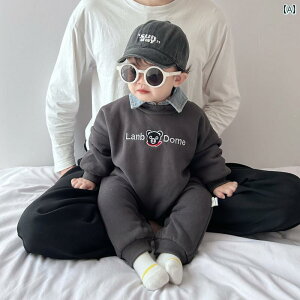 カバーオール 男の子 赤ちゃん ベビー 子供 スウェット シャツ くま トレーナー ファイク襟 かわいい おしゃれ 長袖 ロンパース お出かけ