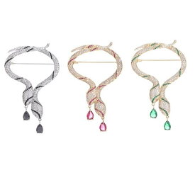 巳年 ブローチ セレモニー レディース アクセサリー ジュエリー風 蛇モチーフ コサージュ 干支 へび型 金メッキ 人工宝石 ライン ピンク 緑 黒 キュービックジルコニア 干支 ピンバッチ スタイリッシュ 華やか