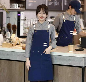 キャンパス 作業着 ワークエプロン メンズ 防水 ケータリング レストラン キッチン コーヒー ショップ 男性 女性 レディース ウェイター 喫茶店 ホーム プリント